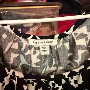 Free Assembly Black and White Floral Dress